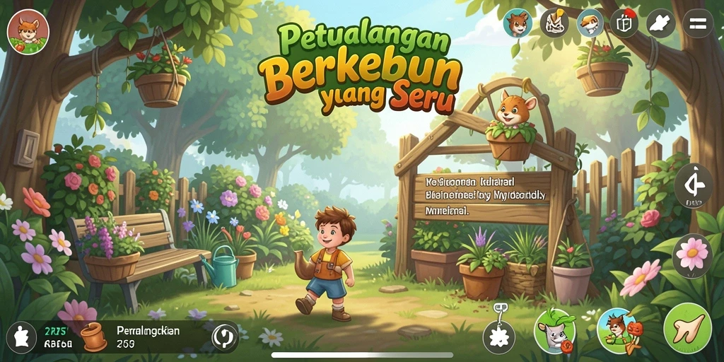 Tampilan screenshot dari gameplay 2757 yang menampilkan aktivitas bertani.
