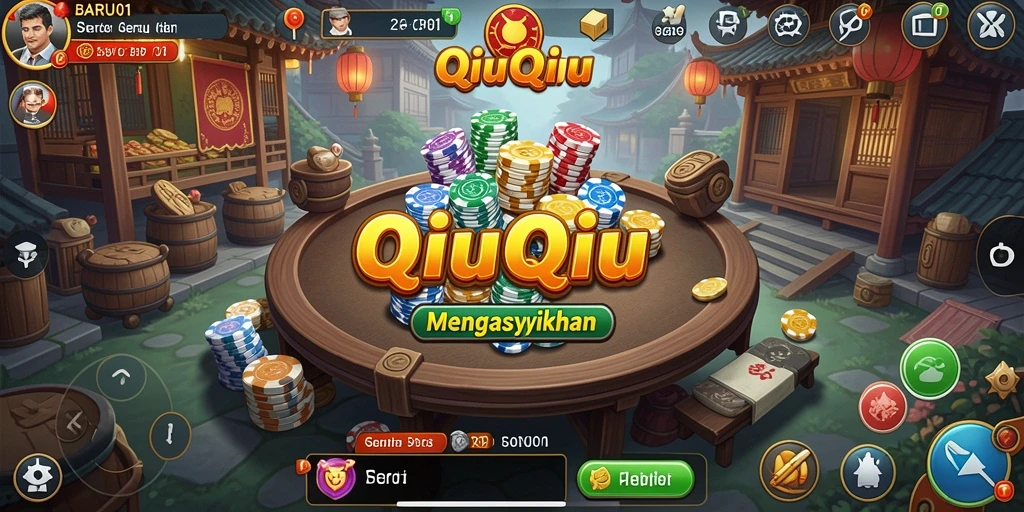 Tampilan utama gameplay QiuQiu yang menarik dan dinamis.