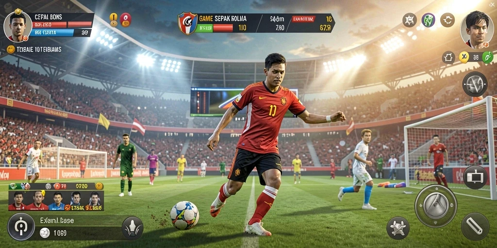 Tangkapan layar C789 menampilkan aksi seru di lapangan sepak bola.