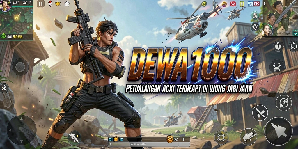 Tampilan gameplay aksi menegangkan di DEWA1000.