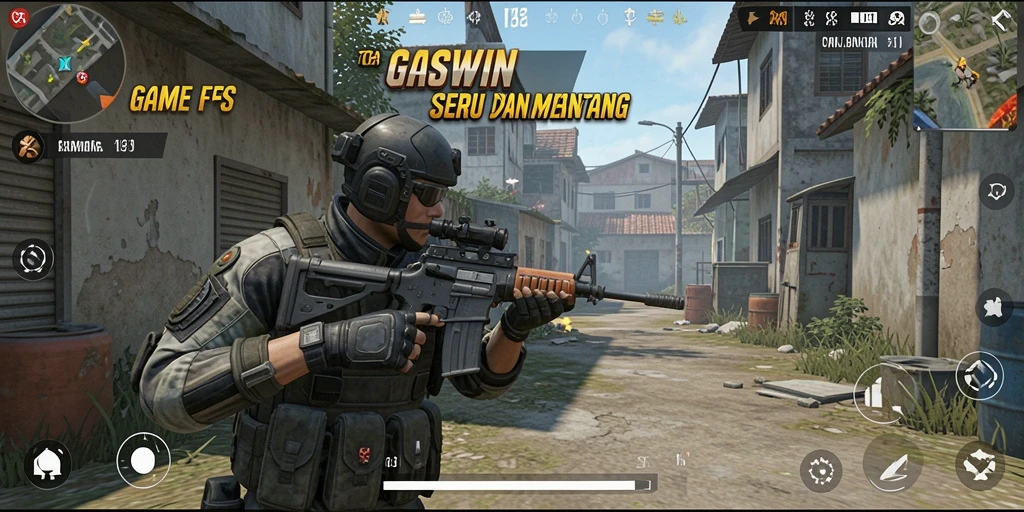 Tampilan gameplay GASWIN yang menegangkan dan dinamis.