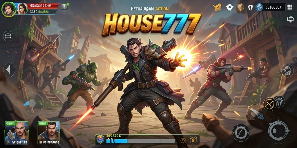 Tangkapan layar menunjukkan aksi mendebarkan dalam gameplay HOUSE777.