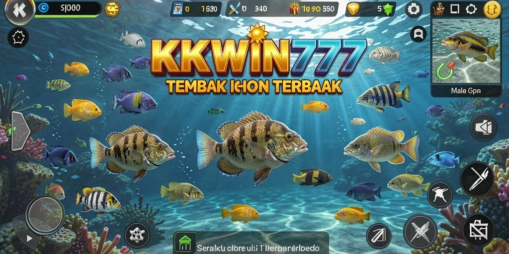 Tampilan gameplay menembak ikan yang seru dan mendebarkan.