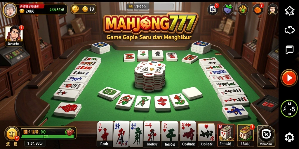 Tampilan gameplay seru dalam MAHJONG777 dengan fitur Gaple yang menarik.