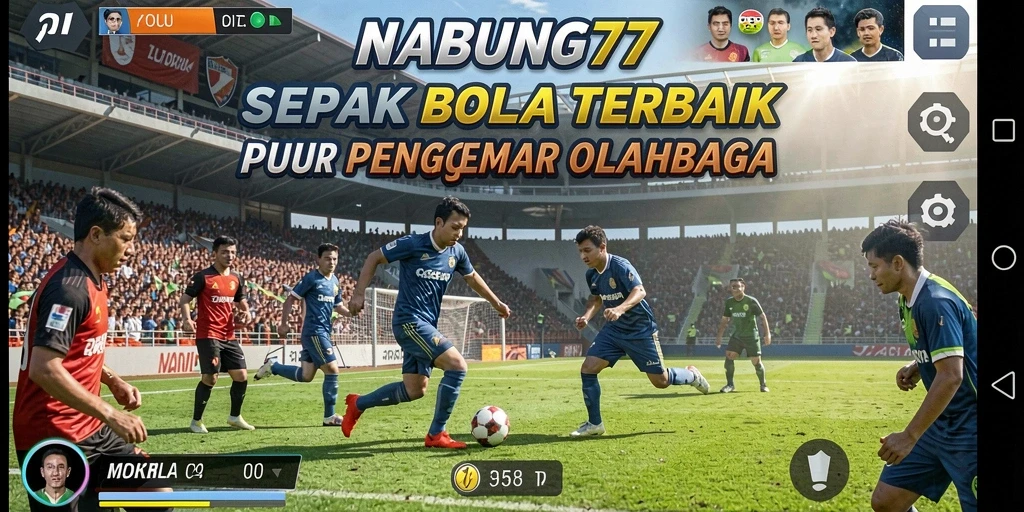 Tampilan menegangkan pertandingan sepak bola dalam NABUNG77.