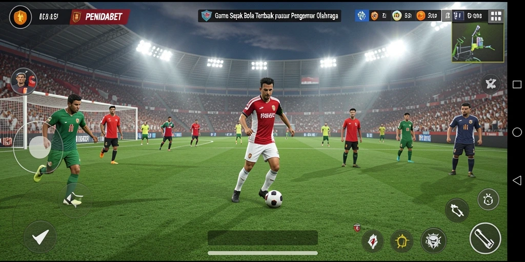 Tampilan gameplay PENIDABET yang mengasyikkan saat pertandingan sepak bola.