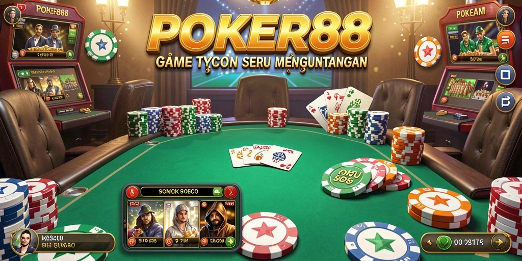 Tampilan gameplay Tycoon yang mendebarkan di POKER88.