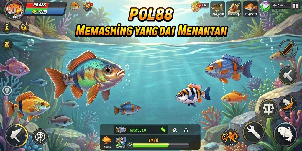 Tampilan gameplay POL88 yang menunjukkan momen menangkap ikan.