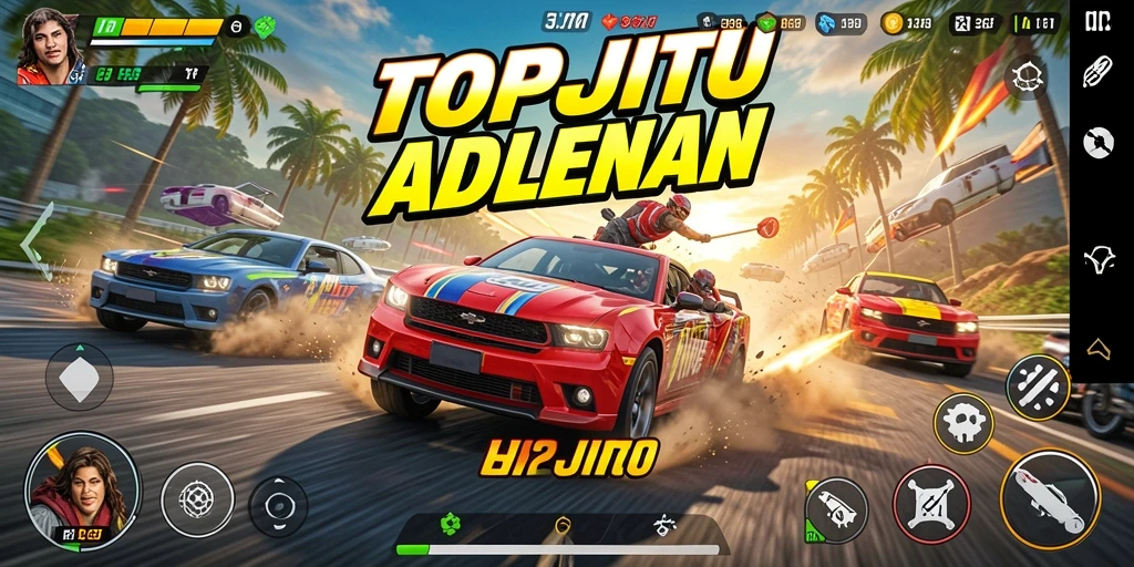 Tampilan aksi balapan seru di TOPJITU yang penuh kecepatan.